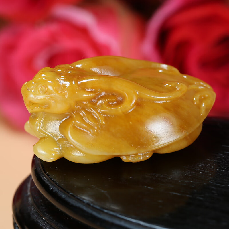 皇贵人【珠宝严选】和田玉黄沁龙龟吊坠玉坠13.53克 贵圈珠宝玉器