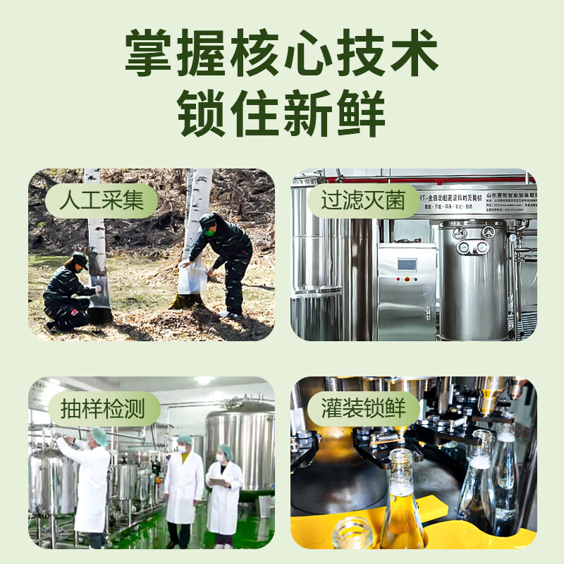九峰山养心谷 源头工厂白桦树汁100%原汁植物饮料小兴安岭伊春健康顺丰包邮 330ml*9瓶/1箱