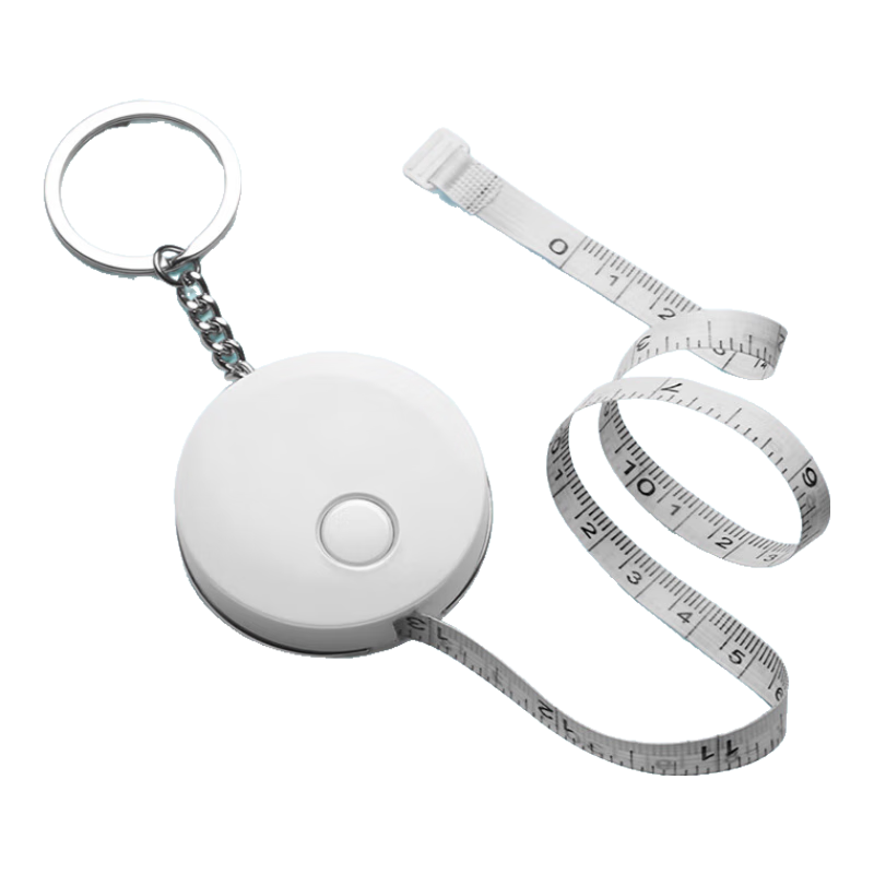DSB（迪士比）卷尺軟尺皮尺迷你卷尺自動(dòng)卡位 米尺小卷尺量三圍鑰匙扣伸縮尺子便攜 2米白色 LT-720