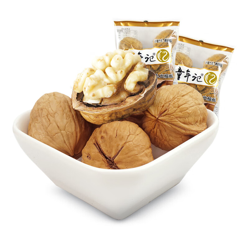 童年記【核桃500g小包】薄殼堅(jiān)果炒貨年貨聚會(huì)宿舍居家休閑零食 1斤【約8小包】 1袋