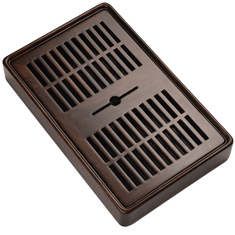 从简黑檀木茶盘储水式小号干泡盘实木现代家用简约盛水托盘功夫茶具 黑檀木雅典：长26.8宽20高5cm