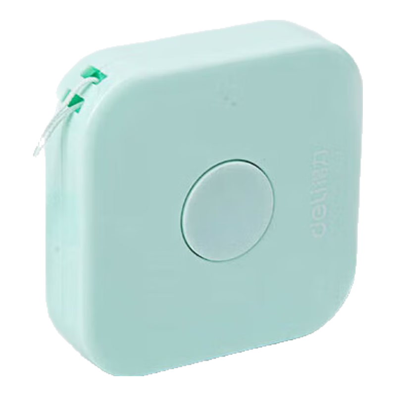 得力(deli)迷你皮卷尺 2米卷尺測量三圍身高 隨身尺迷你皮尺 自動卡位 綠 79652