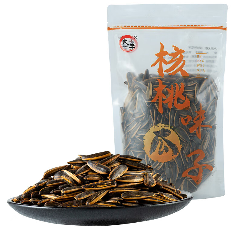 大纯丰古法瓜子300g袋装去皮不脏手大颗粒打手葵花子大丰食品白皮 （古法/海盐/原味/核桃味）各1包