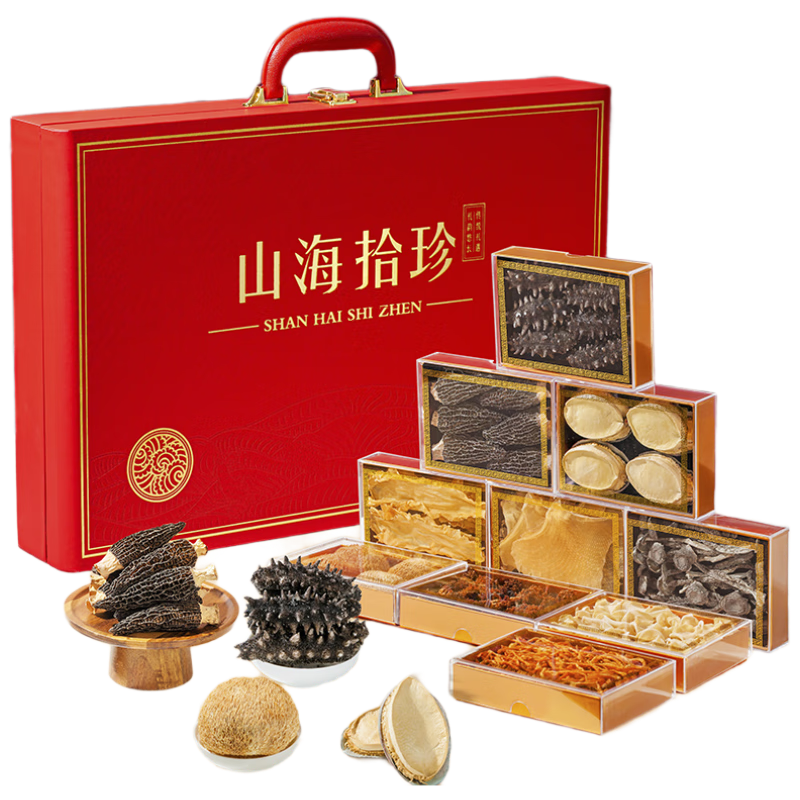 神农金康山珍海味十拼礼盒海参鲍鱼羊肚菌 端午节礼物 送父母长辈滋补佳品