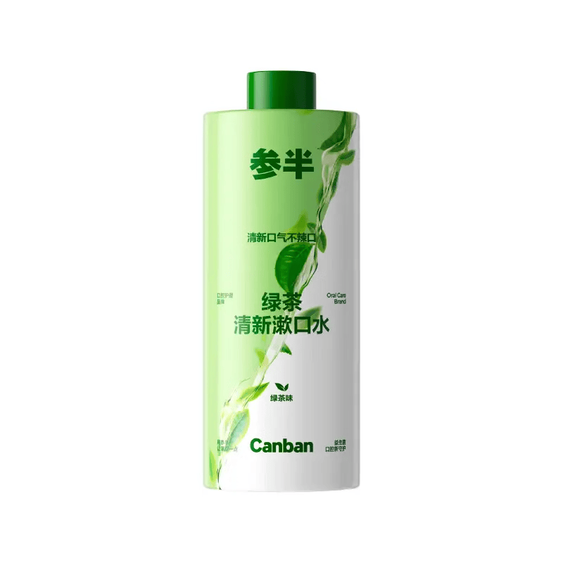 参半绿茶清新漱口水 99%抑菌 预防龋齿 温和不辣口  绿茶味 400ml