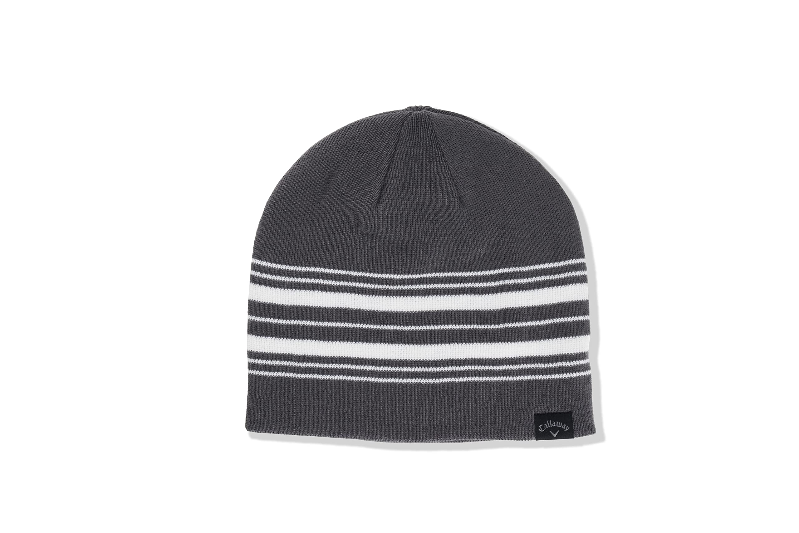 卡拉威（Callaway） 高爾夫針織雙面帽 保暖經(jīng)典款 男女通用 條紋設(shè)計(jì) 深灰色 均碼