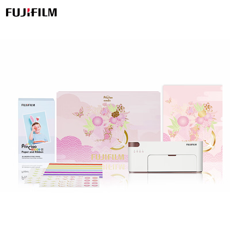富士（FUJIFILM）小俏印二代手机照片打印机件照国潮礼盒白色机+40张相纸+家用无线便携式热升华