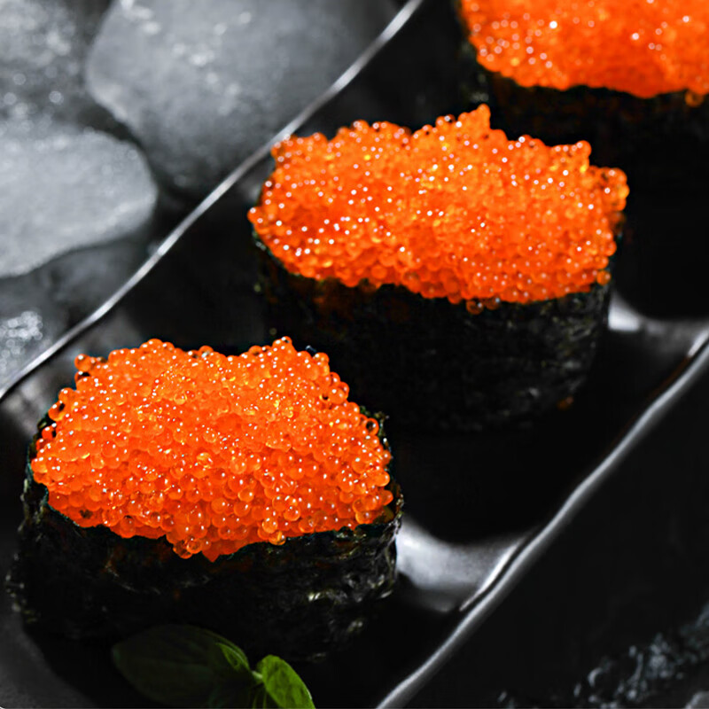 爱唯购寿司料理 自小粒红蟹籽400g 红鱼子蟹子寿司飞鱼籽小粒营红鱼子