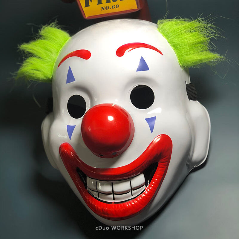 京悠雨小丑面具joker全脸塑料恐怖万圣节dc影视道具化妆舞会派对pvc