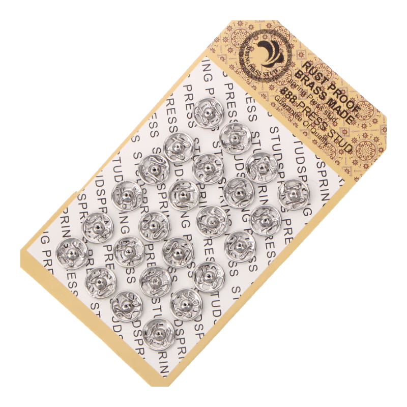 金屬暗扣撳鈕欽扣按扣子母扣摁扣暗扣銅質(zhì)防銹材質(zhì) 銀色7.5MM（1版24付）
