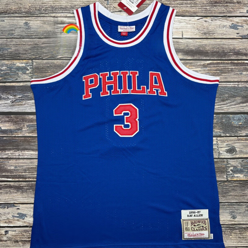 甜苗苗篮球衣经典76人队艾弗森球衣复古十周年掘金3号答案刺绣背心