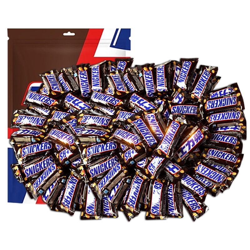 SNICKERS 士力架 花生夹心巧克力量贩装1000g*2共2kg