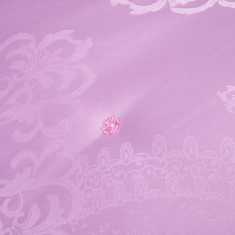 恒源祥蚕丝被100桑蚕丝春秋被子母被二合一加厚冬被8斤双人空调被芯10斤 富贵花-玛瑙粉 220X240子母被【4斤夏被】+【8斤冬被】拉链款