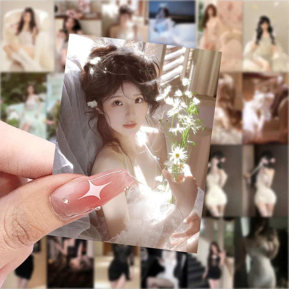 zkhe纯欲美女卡贴126张高颜值白丝性感纯欲蕾丝美女贴纸ins桌面笔记
