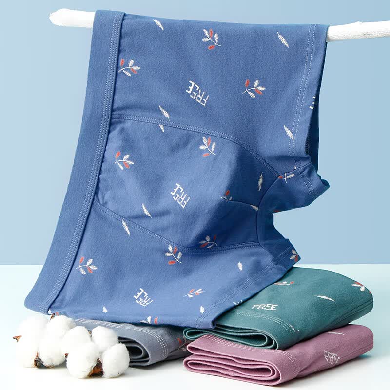 浪莎内裤男士冬季四角裤棉质透气男生四角短裤衩青年安全裤 4条装