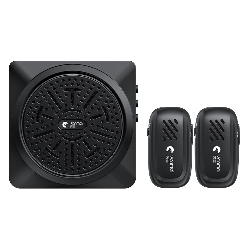Yanmai【无啸叫】无线麦克风领夹式小蜜蜂教师专用无线扩音器教师上课会议话筒大音量降噪演讲导游扩音机 突音K3 Pro-酷黑款 【双人使用】