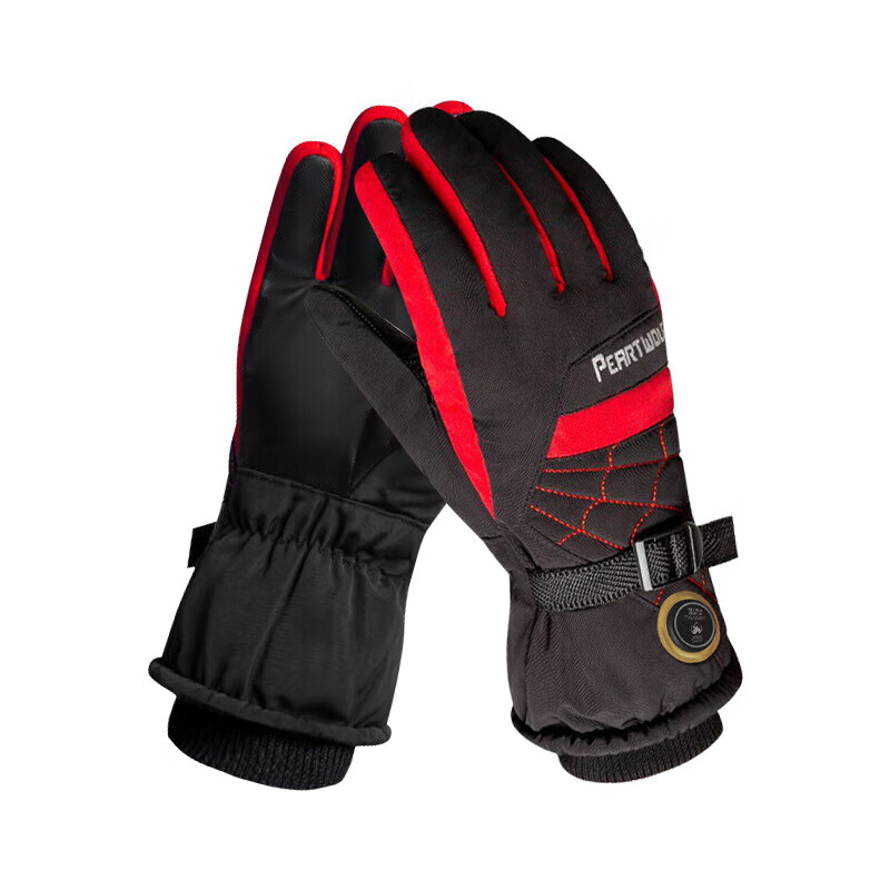 加热充电手套充电式单车电加热手套发热男女骑行户外运动防寒加绒 蓝色 均码