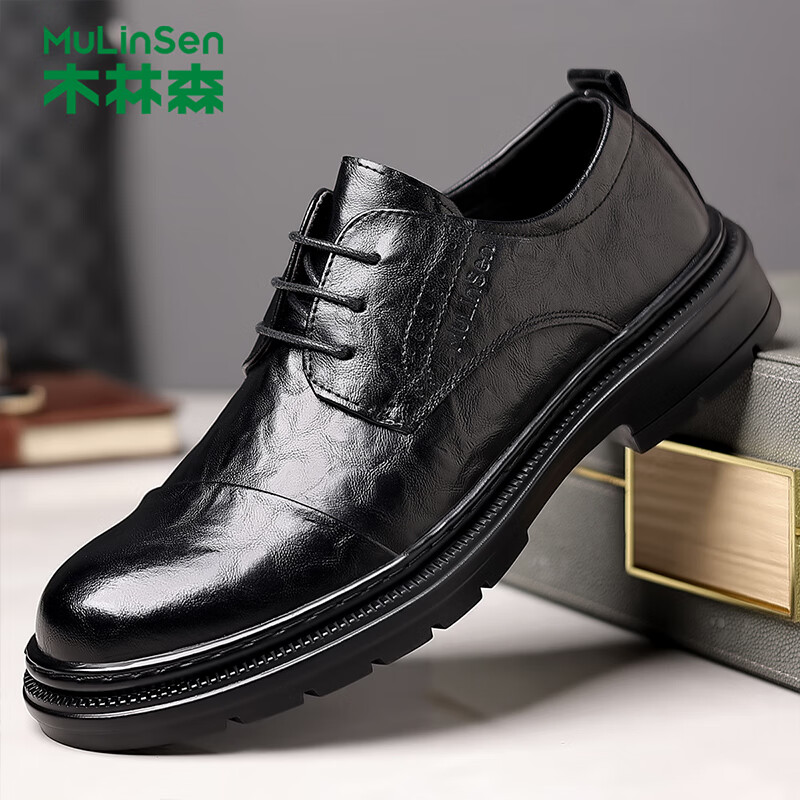 ���ڲ�����ľ��ɭ��MULINSEN����Ь������ʿ��������ƤЬ��Ӣ��ʱ��͸����װЬ����������ϰ�Ь ��ɫ 40