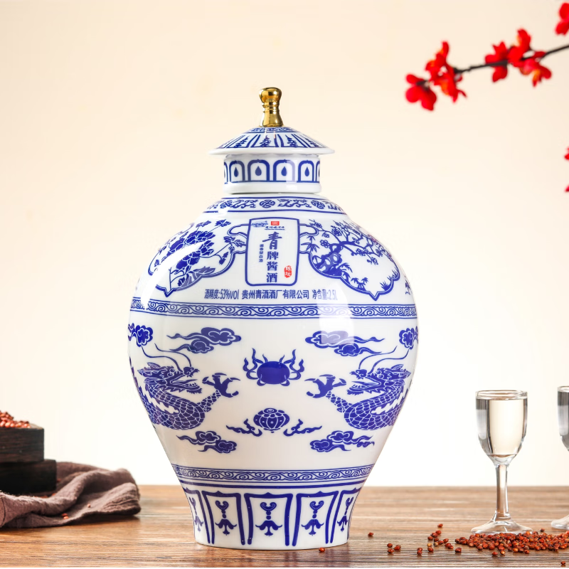 青酒【贵州老字号】青牌酱酒  陈坛 酱香型白酒 53度 2.5L 1坛