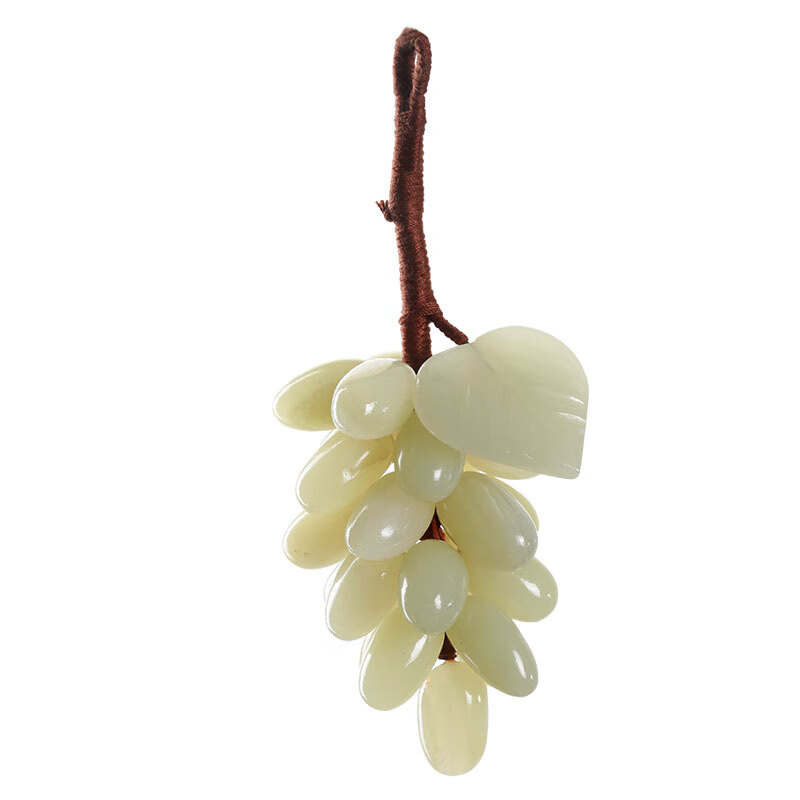 巴基斯坦玉葡萄挂件装饰品桌面摆件收藏品祝福平安玉石工艺品 25粒