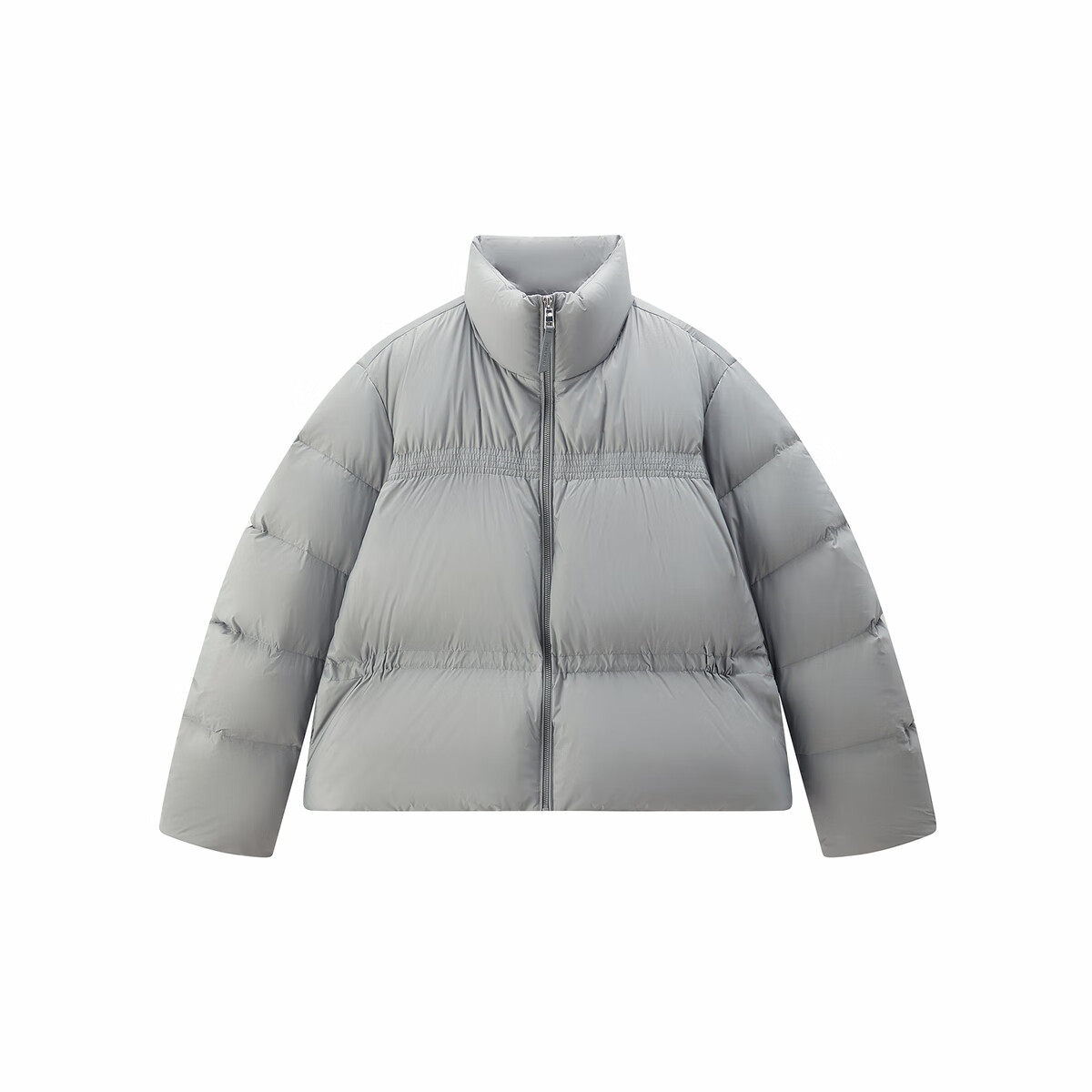 太平鸟【商场同款】立领泡芙短款羽绒服女品质白鸭绒A1ACF4A03 珍珠灰 S 155