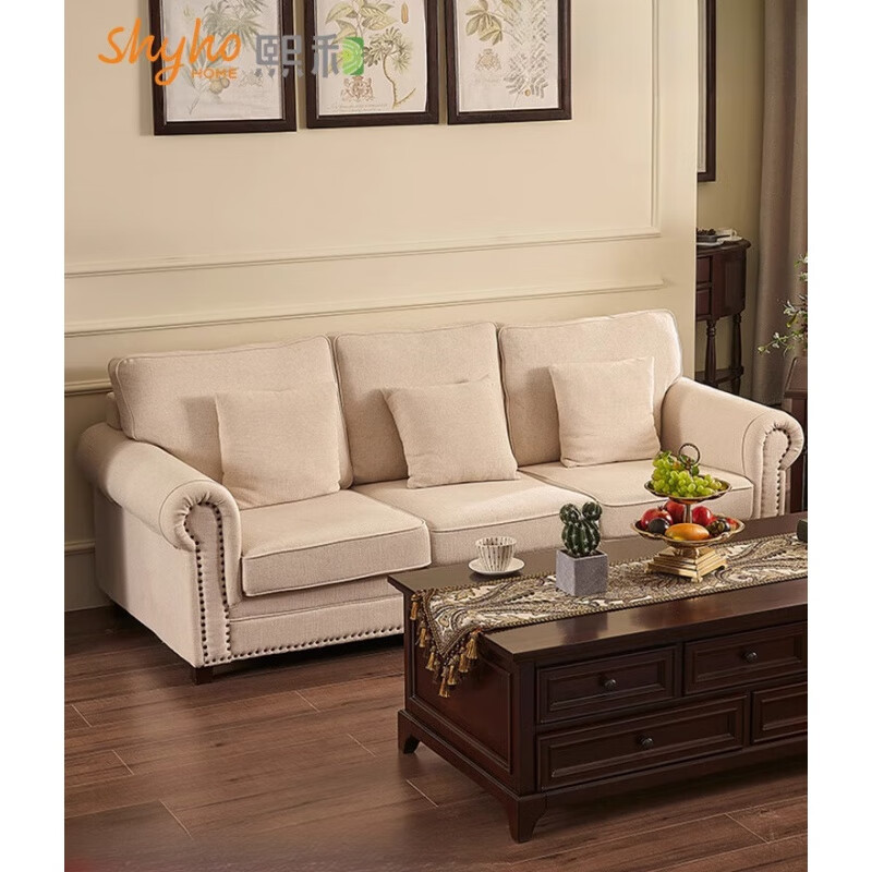 沙发布艺组合三人位单人位现代简约小户型沙发 【经典布艺】青灰色