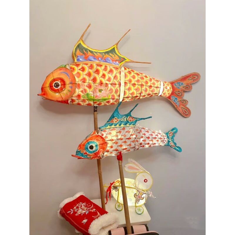 鱼灯笼 竹篾灯材料元旦元宵节传统手工diy非遗紫阳街灯汉服古风拍