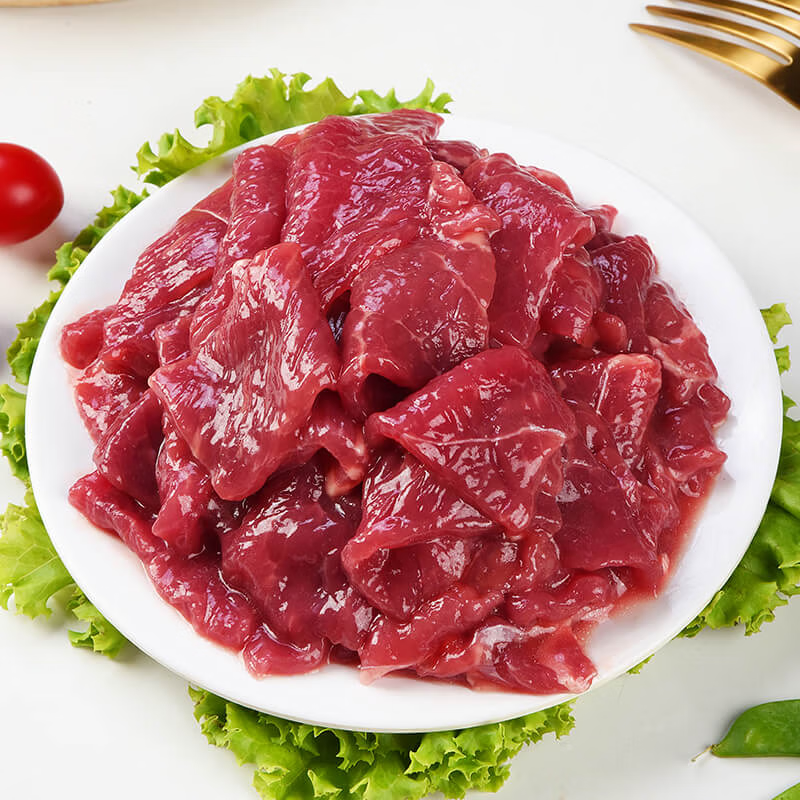 一号私厨小炒牛肉冷冻生鲜半成品7kg嫩滑薄脆牛肉片水煮火锅烧烤牛肉食材 200g*6包（1.2kg家宴/聚餐）