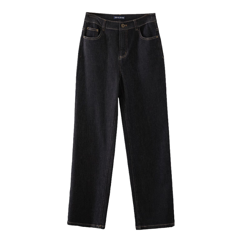 婭麗達寬松煙管褲顯瘦直筒牛仔褲女春季女褲復(fù)古法棍九分褲子 白色(K0) 30