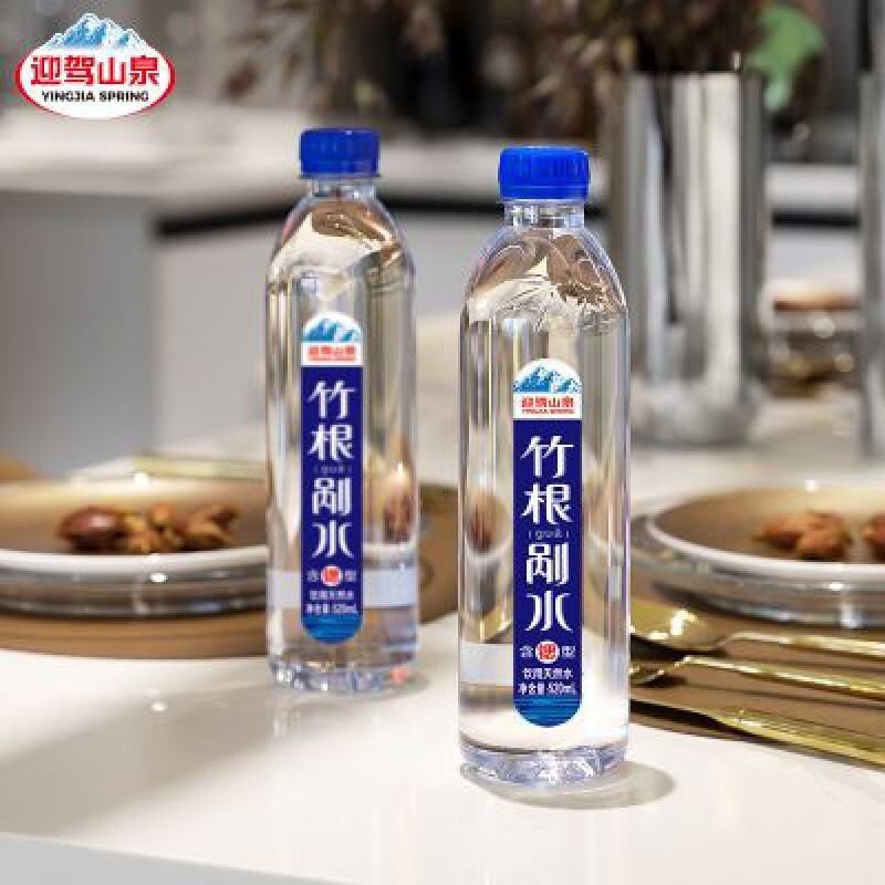 食芳溢野岭剐水520ml*24瓶含锶饮用水整箱大别山野岭碱性水山泉水 520