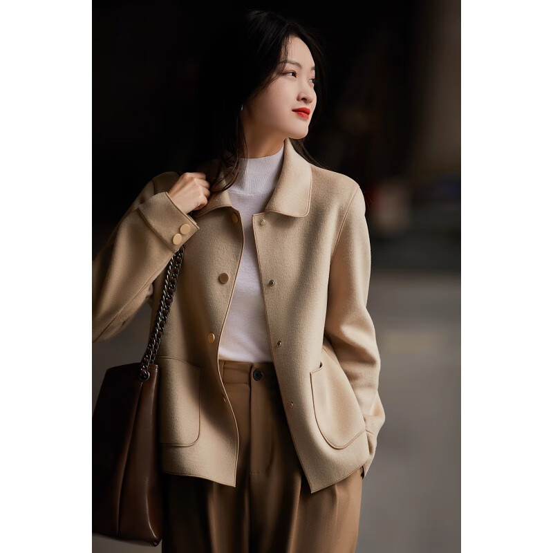 女春季新款韩版小个子减龄百搭气质时尚洋气风衣外套上衣女 莹白色 s