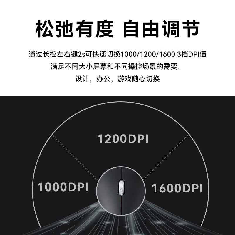 酷士达无线鼠标家用商务办公笔记本台式机 USB接口即插即用鼠标无线办公鼠标 黑色无线蓝牙