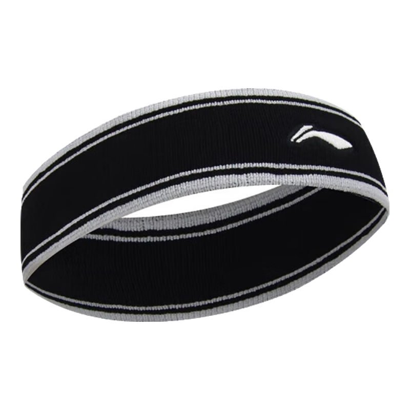 李寧（LI-NING）運(yùn)動(dòng)發(fā)帶男頭帶跑步頭巾發(fā)箍女健身止汗束發(fā)帶吸汗導(dǎo)汗帶護(hù)額頭套