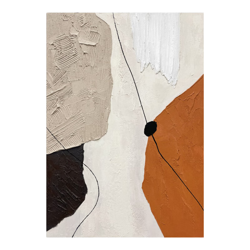 水競(jìng)（S.J.A）大芬村油畫裝飾畫現(xiàn)代簡(jiǎn)約沙發(fā)背景墻掛畫大幅走廊砂巖肌理抽象畫 橘勢(shì)大好 極簡(jiǎn)無框畫 80*120（55%家庭選擇）