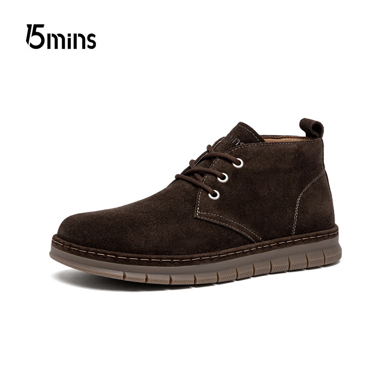 15分钟新款马丁靴男软底休闲男靴复古工装鞋潮流百搭高帮鞋子男 E2507