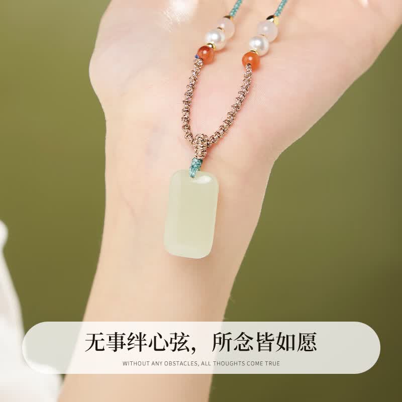 老凤祥和田玉无事牌项链女生吊坠高级感玉佩玉石520生日送女朋友老婆 【京仓发货】和田玉*财源无事牌项链*品牌礼盒