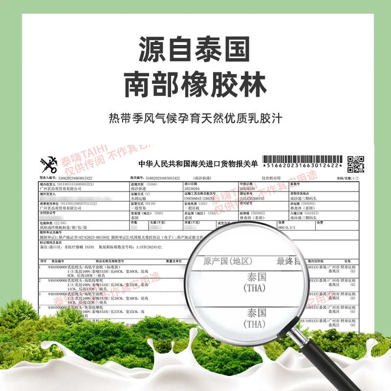 泰嗨(TAIHI)天然乳胶枕头泰国进口颈椎枕芯橡胶枕头乳胶枕芯带枕套睡眠专用 泰象吉祥狼牙枕 【8/10】 一对装