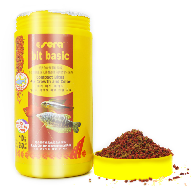 sera德国喜瑞热带鱼饲料小型鱼小颗粒鱼食2CM的七彩鱼苗，这个饲料可以吃？