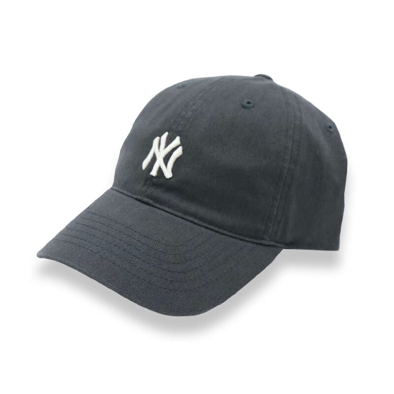 MLB韩国帽子复古软顶小标NY运动LA休闲鸭舌帽明星同款棒球帽CP77 深灰色 NY王鹤棣同款CP77 均码