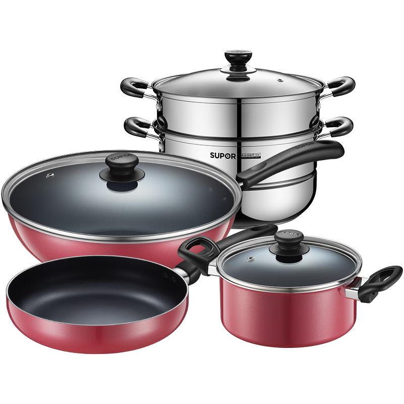 �ղ�����SUPOR��������װ ����ȫ�׼��� ��ճ�������˹�����ƽ�׹�ȼ�����¯ͨ�� ����+��+��+���� 4����