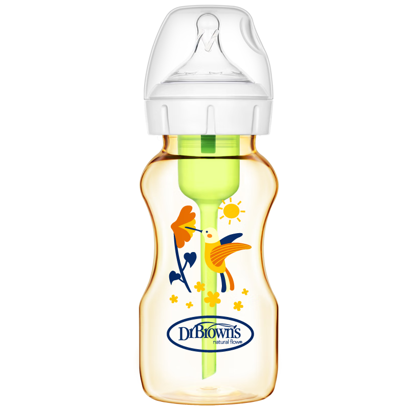 布朗博士PPSU奶瓶 3-6月嬰兒防脹氣防嗆 防摔寬口徑奶瓶270ml 蜂鳥
