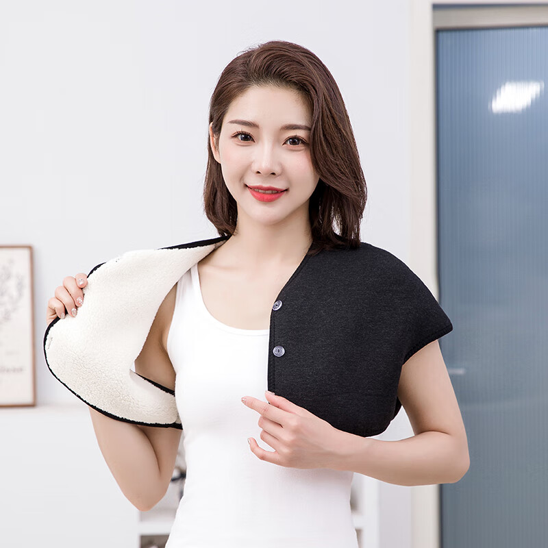 保暖护肩膀加绒防寒坎肩老年人护肩膀加厚男女睡觉肩周炎护肩马甲 中