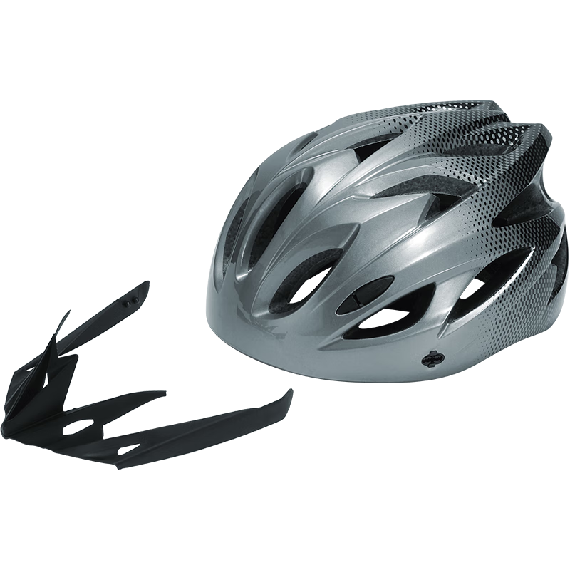 永久（FOREVER）自行车头盔男女学生山地车公路车户外骑行装备透气破风安全头盔 灰色头盔【购车赠品，请勿单拍】