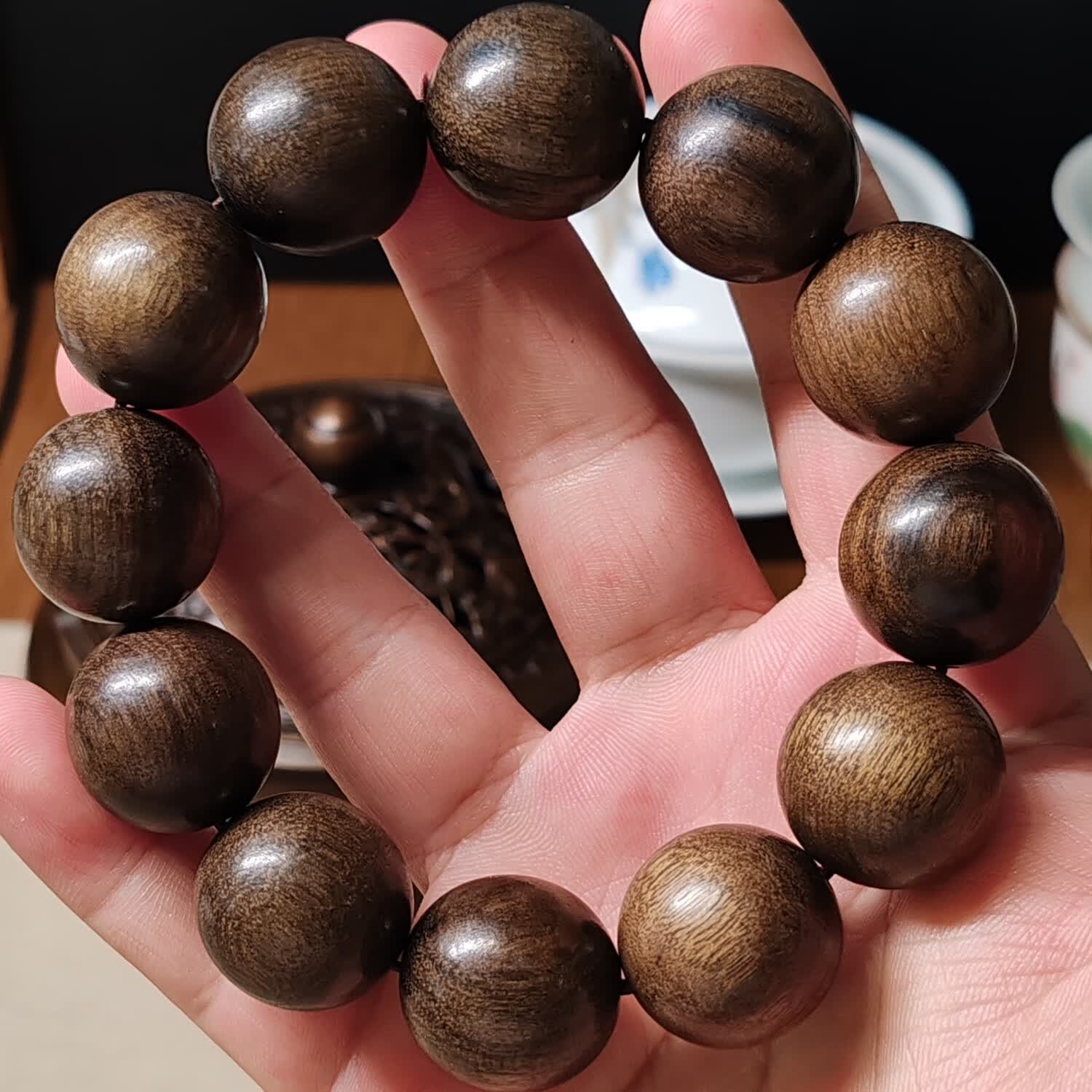 雷声普化金丝楠木手串四川金丝楠乌木文玩手串老料金丝楠木手串男女