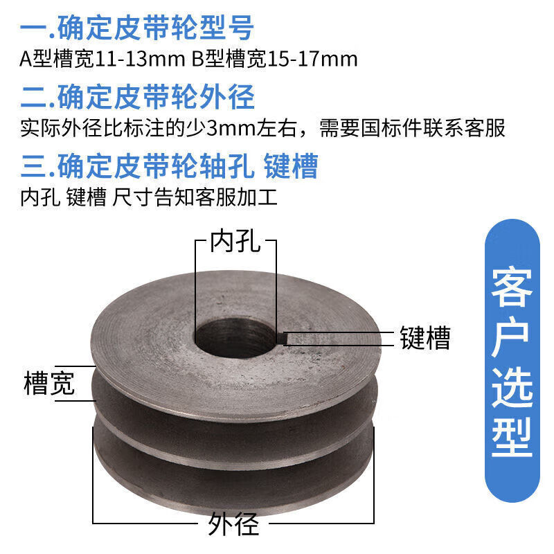电机皮带轮皮带盘 双槽a型b型皮带轮 铸铁灰铁三角带轮马达传动轮 双