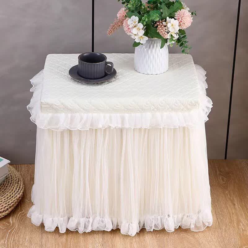 欧式罩罩家用卧室四季通用防尘盖巾 防尘罩 公主米色床头柜罩 约长