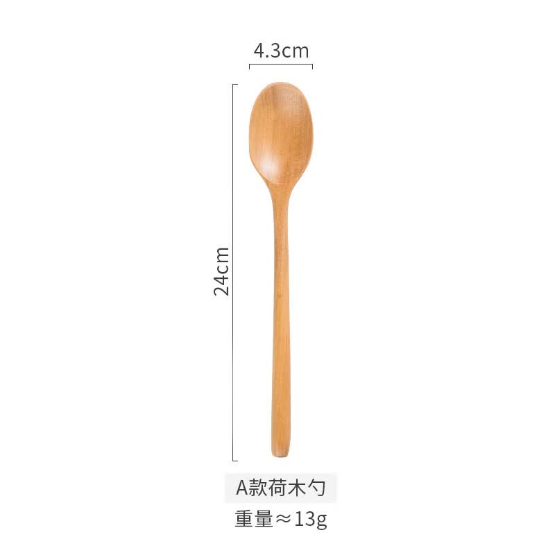 木勺吃饭成人用日式子长柄木质汤匙稀饭小汤勺儿童粥勺喝汤小调羹