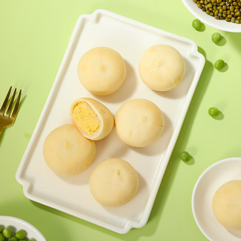 味滋源绿豆饼抹茶味原味小点心传统中式糕点休闲零食办公室甜点 原味 500g/盒 1件