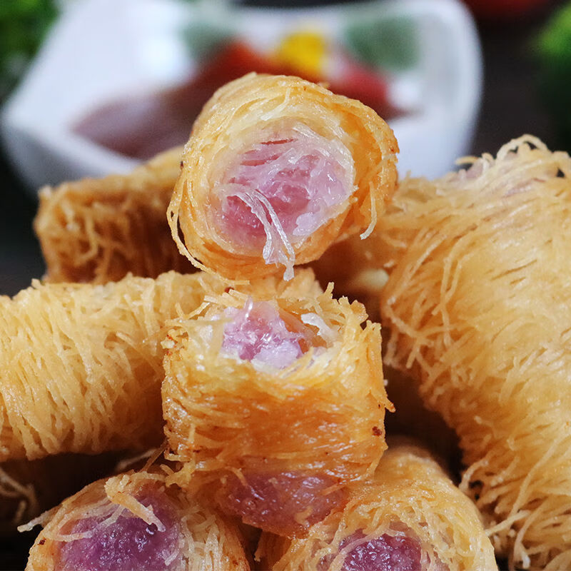 食芳溢金丝香芋酥榴莲酥卷冷冻半成品油炸小吃餐厅酒店甜点心茶点芋头
