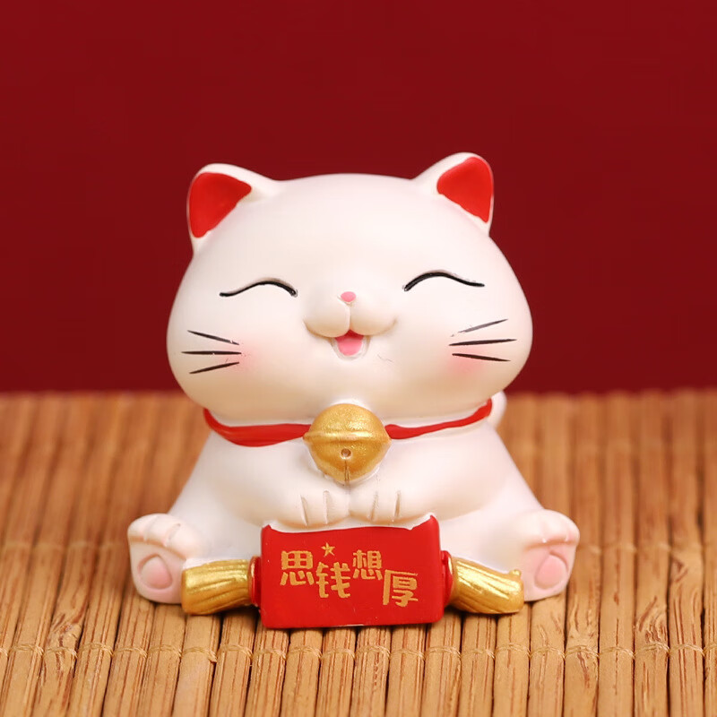 批发创意招财猫树脂摆件办公家居店铺开业汽车中控台装饰品小摆件 A 摆件